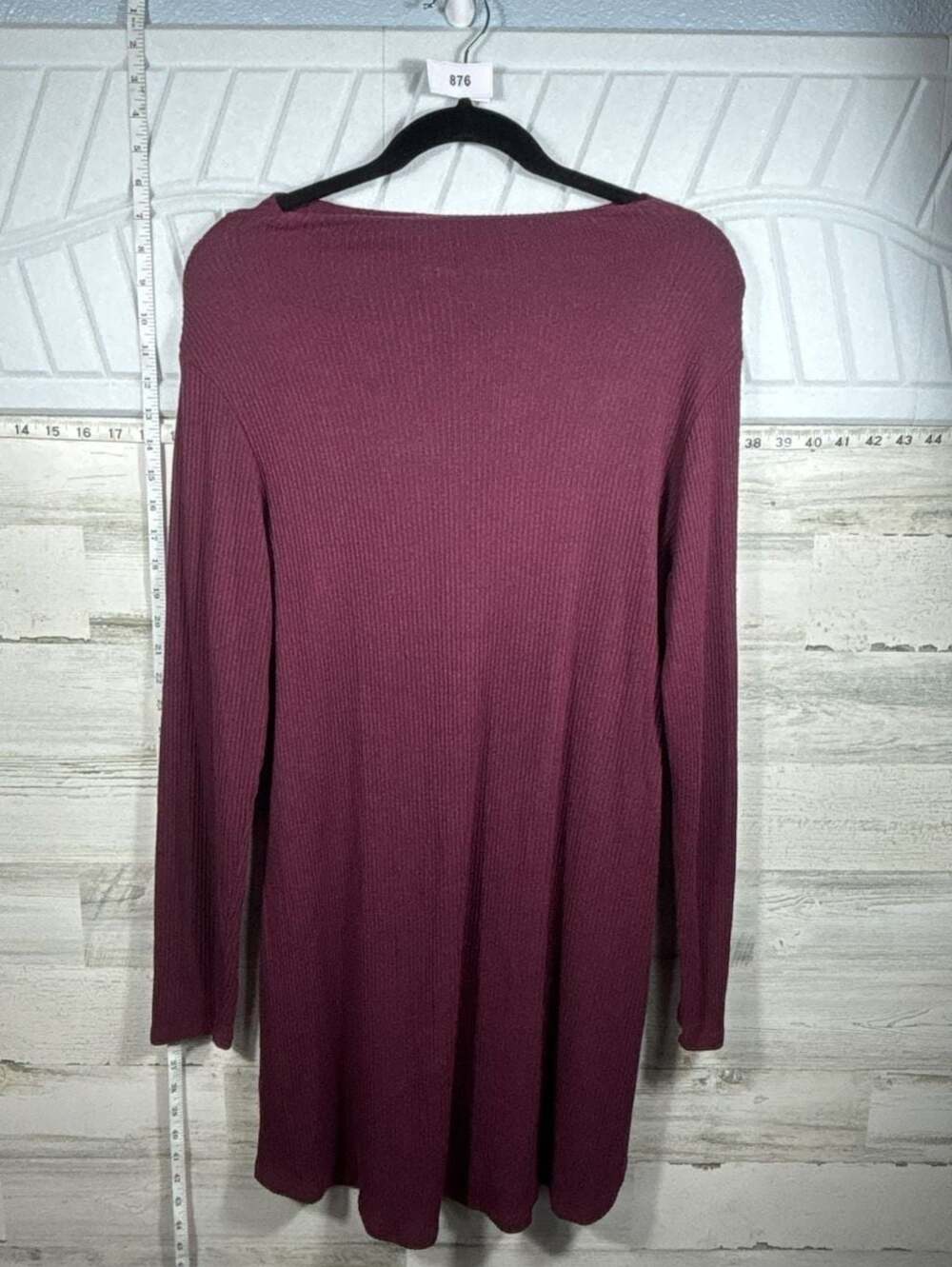 Derek Heart Plus Women's Burgundy Ribbed Knit Tunic Sweater Size 1X